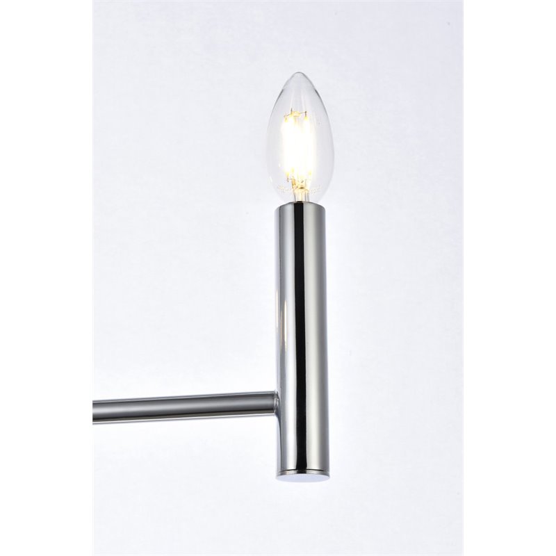 Living District Carmella 3-Light Mid-Century Metal Pendant in Chrome