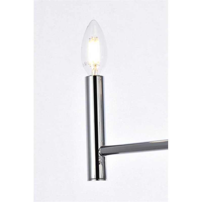 Living District Carmella 6-Light Mid-Century Metal Pendant in Chrome