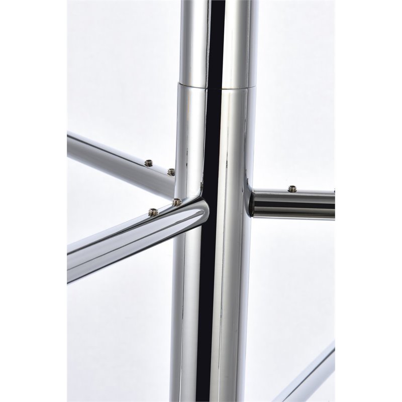 Living District Carmella 6-Light Mid-Century Metal Pendant in Chrome