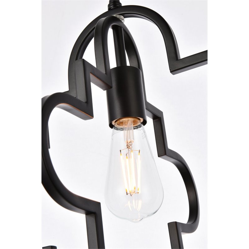 Living District Sandara 1-Light Mid-Century Metal Pendant in Black