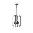 Living District Rosenfeld 4-Light Mid-Century Metal Pendant in Black