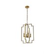 Living District Rosenfeld 4-Light Mid-Century Metal Pendant in Brass