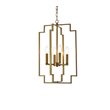 Living District Rosenfeld 4-Light Mid-Century Metal Pendant in Brass
