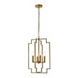 Living District Rosenfeld 4-Light Mid-Century Metal Pendant in Brass