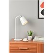 Living District Leroy 1-Light Modern Metal Table Lamp in White