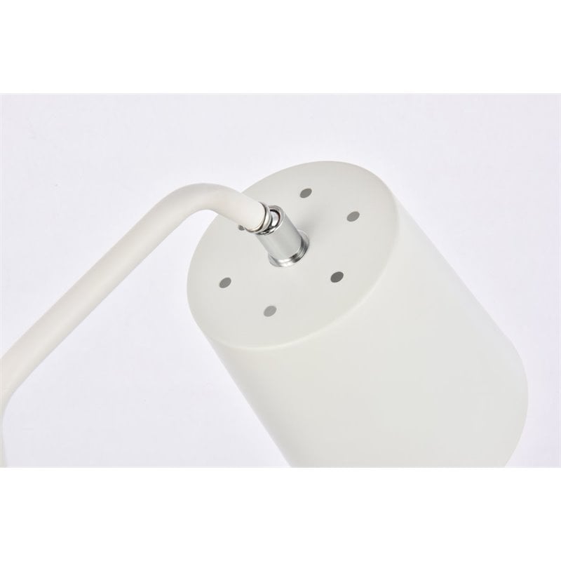 Living District Leroy 1-Light Modern Metal Table Lamp in White