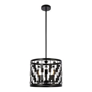 Living District Levante 3-Light Mid-Century Metal Pendant in Black