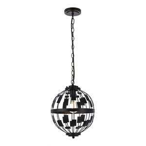 Living District Levante 1-Light Mid-Century Metal Pendant in Black