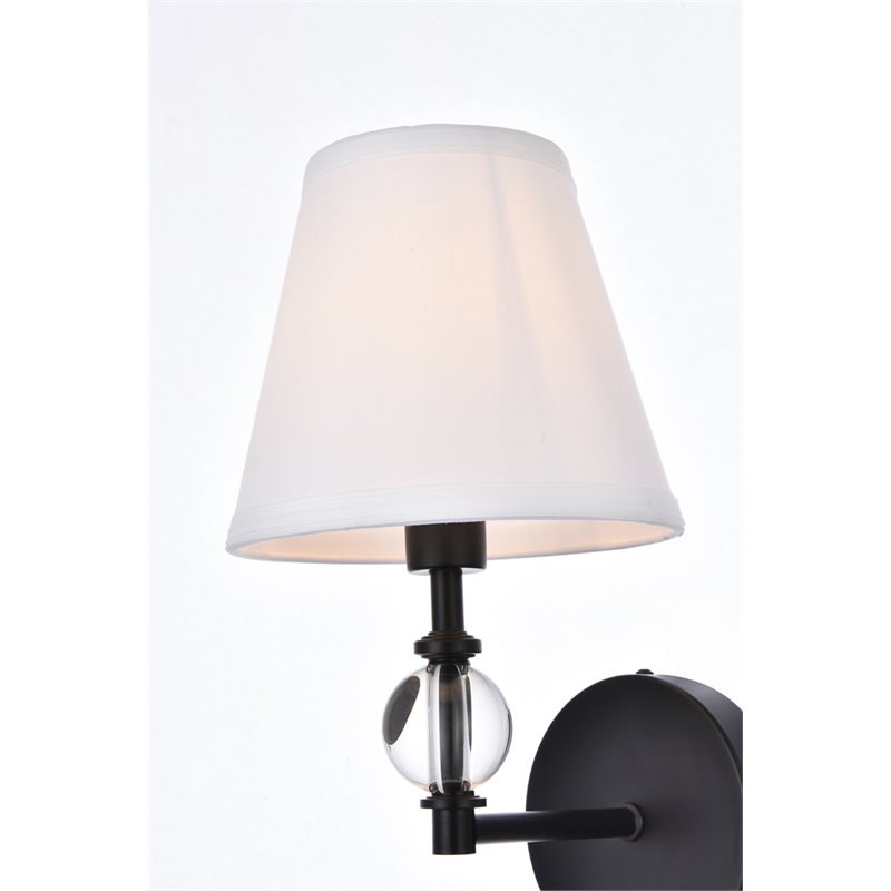 Living District Bethany 1-Light Metal Bath Sconce in Black and White