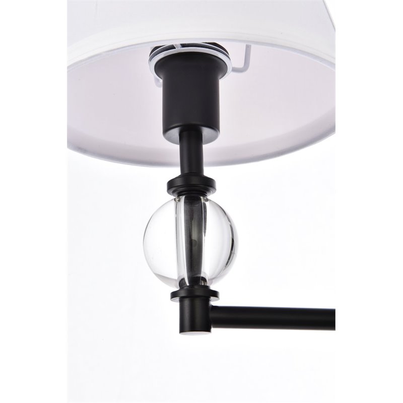 Living District Bethany 1-Light Metal Bath Sconce in Black and White