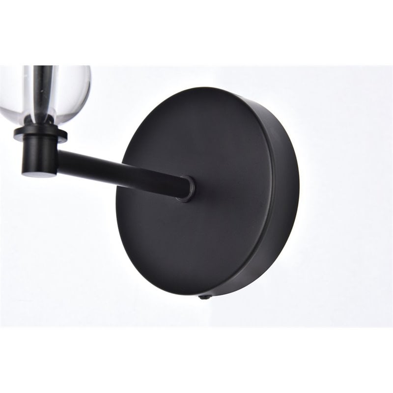Living District Bethany 1-Light Metal Bath Sconce in Black and White