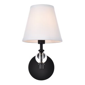 Living District Bethany 1-Light Metal Bath Sconce in Black and White