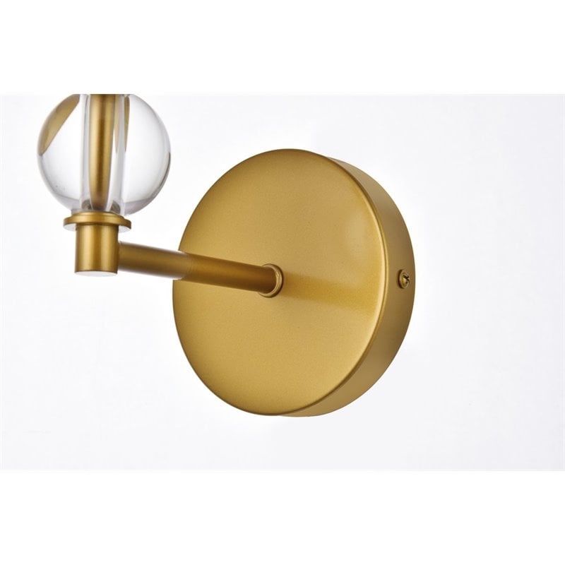 Living District Bethany 1-Light Metal Bath Sconce in Brass and White