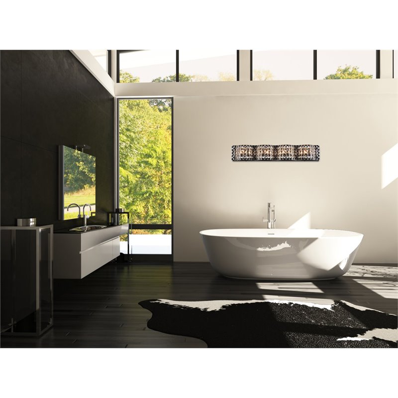 Living District Ollie 4-Light Metal Bath Sconce in Black and Clear
