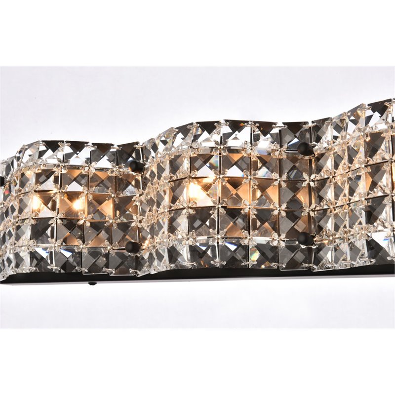 Living District Ollie 4-Light Metal Bath Sconce in Black and Clear
