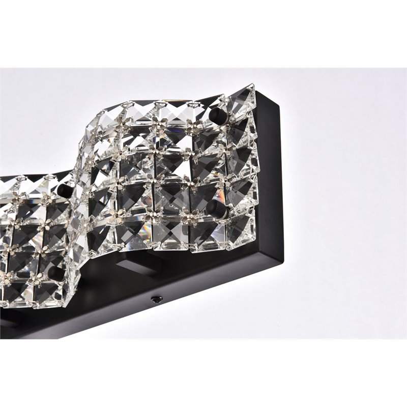Living District Ollie 4-Light Metal Bath Sconce in Black and Clear