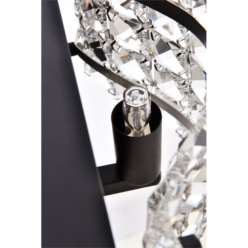 Living District Ollie 4-Light Metal Bath Sconce in Black and Clear