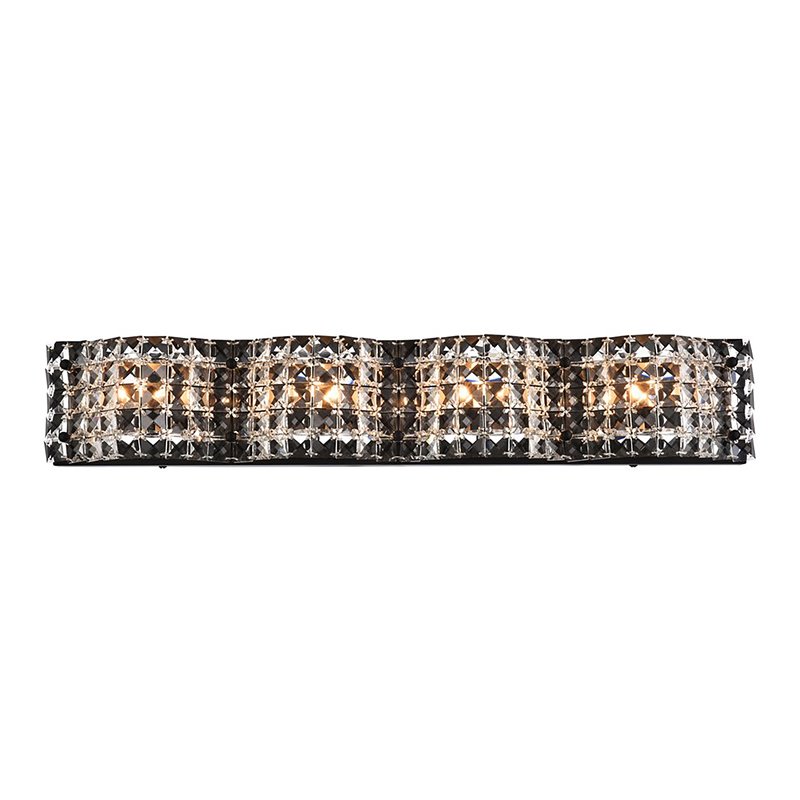 Living District Ollie 4-Light Metal Bath Sconce in Black and Clear