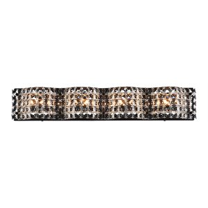 Living District Ollie 4-Light Metal Bath Sconce in Black and Clear