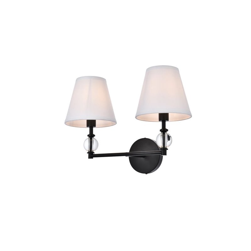 Living District Bethany 2-Light Metal Bath Sconce in Black and White
