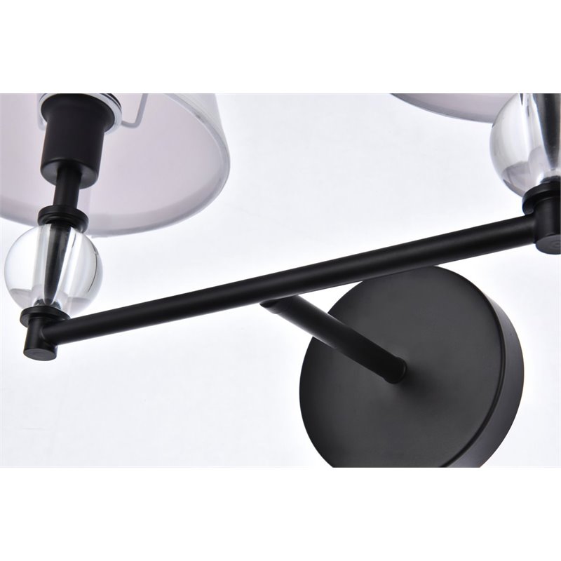 Living District Bethany 2-Light Metal Bath Sconce in Black and White