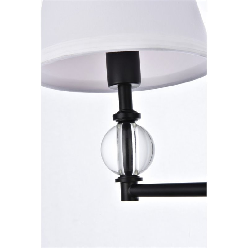 Living District Bethany 2-Light Metal Bath Sconce in Black and White