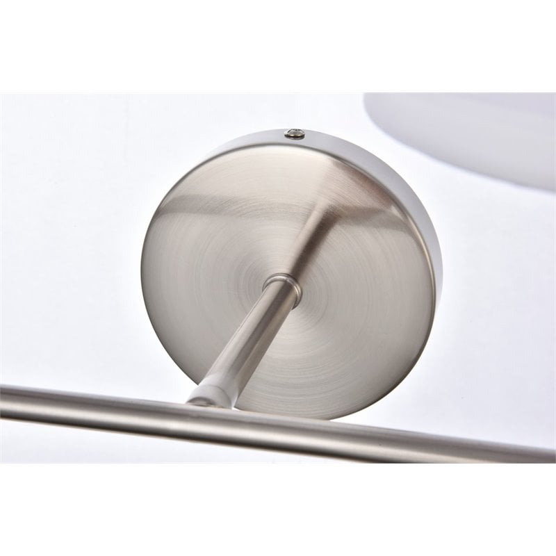 Living District Bethany 2-Light Metal Bath Sconce in Satin Nickel and White