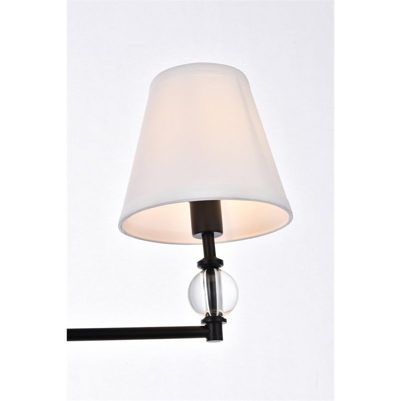 Living District Bethany 3-Light Metal Bath Sconce in Black and White