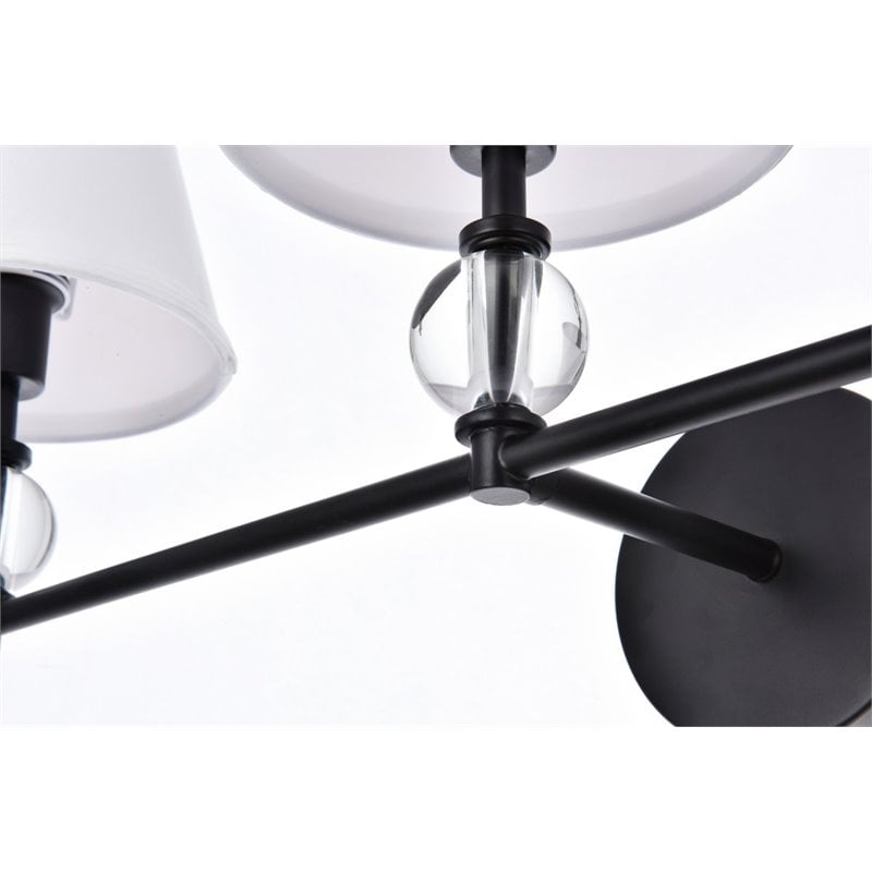 Living District Bethany 3-Light Metal Bath Sconce in Black and White
