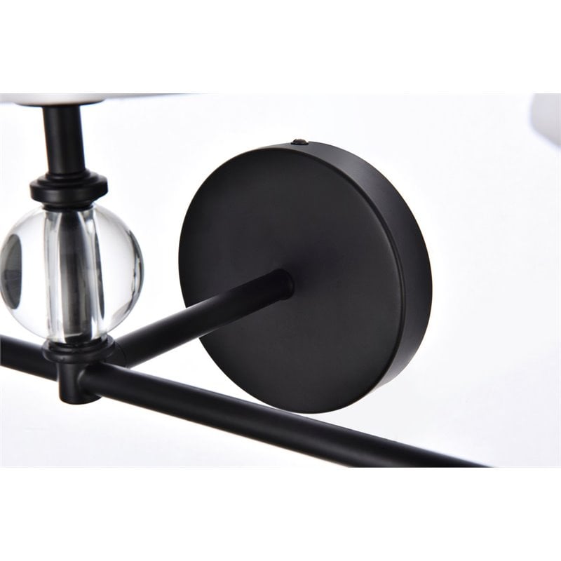 Living District Bethany 3-Light Metal Bath Sconce in Black and White