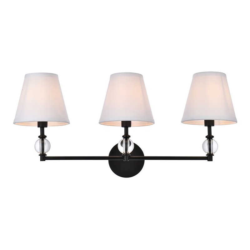 Living District Bethany 3-Light Metal Bath Sconce in Black and White