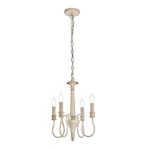 Living District Flynx 4-Light Mid-Century Metal Pendant in Weathered Dove