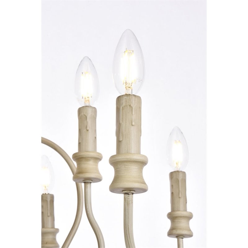 Living District Flynx 9-Light Mid-Century Metal Pendant in Weathered Dove