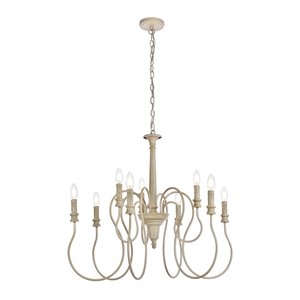 Living District Flynx 9-Light Mid-Century Metal Pendant in Weathered Dove