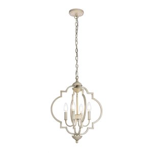 Living District Sandara 4-Light Mid-Century Metal Pendant in Weathered Dove