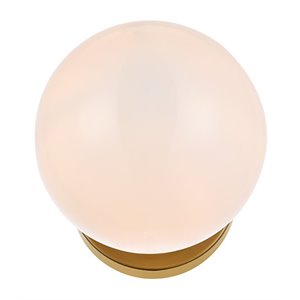 Living District Mimi 1-Light Metal Flush Mount in Brass and Frosted White