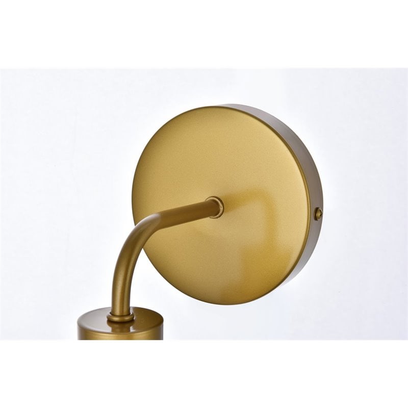 Living District Hanson 1-Light Metal Bath Sconce in Brass and Frosted