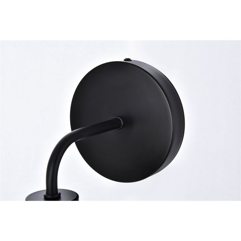 Living District Hanson 1-Light Metal Bath Sconce in Black and Clear