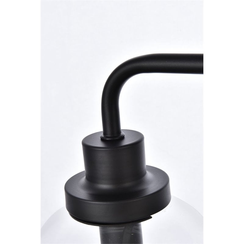 Living District Hanson 2-Light Metal Bath Sconce in Black and Clear