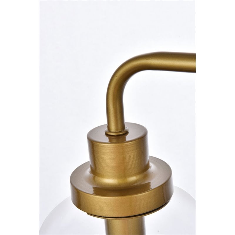 Living District Hanson 2-Light Metal Bath Sconce in Brass and Clear