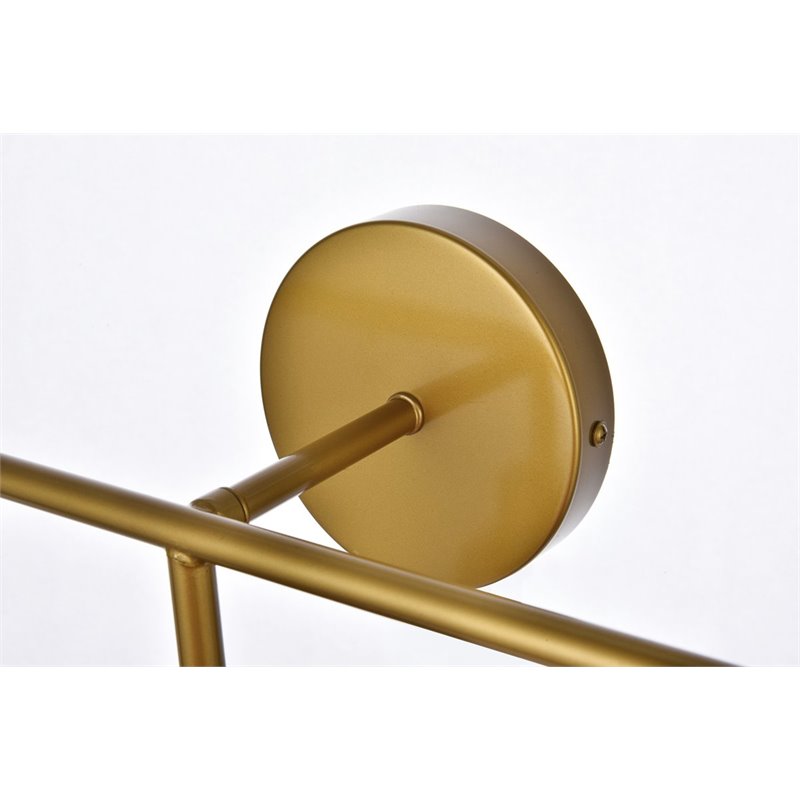 Living District Hanson 3-Light Metal Bath Sconce in Brass and Frosted