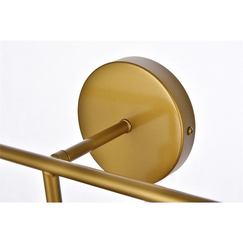 Living District Hanson 3-Light Metal Bath Sconce in Brass and Clear