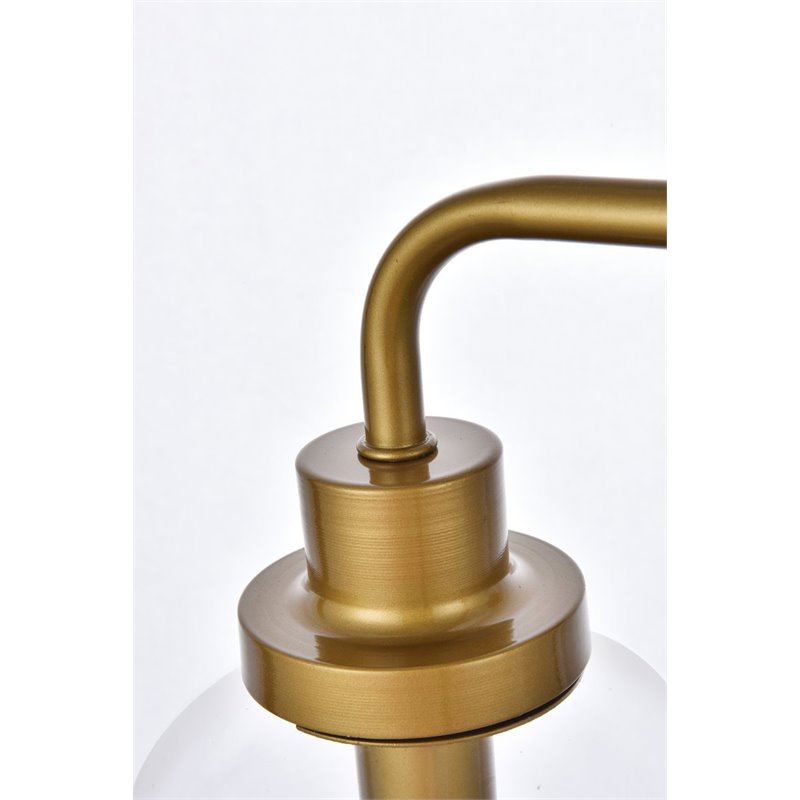 Living District Hanson 3-Light Metal Bath Sconce in Brass and Clear