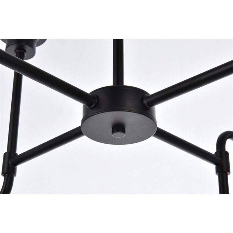 Living District Hanson 8-Light Metal Pendant in Black and Frosted