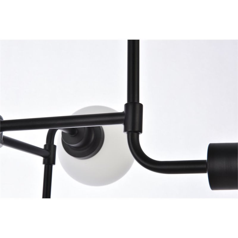 Living District Hanson 8-Light Metal Pendant in Black and Frosted