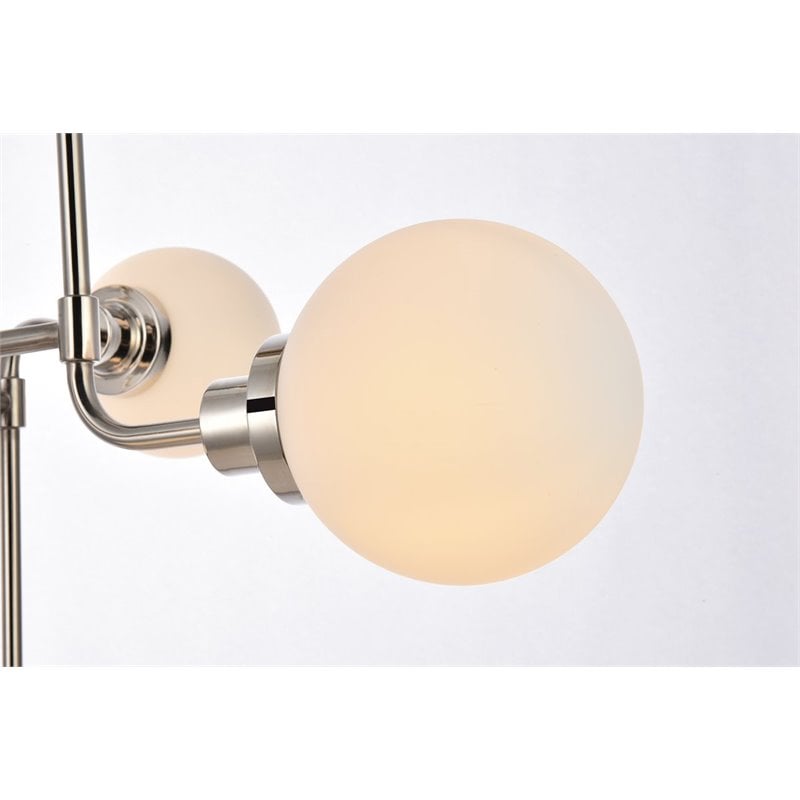 Living District Hanson 8-Light Metal Pendant in Polished Nickel/Frosted