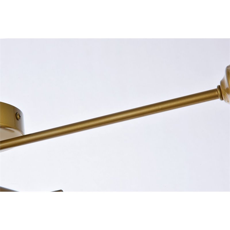 Living District Xavier 4-Light Mid-Century Metal Flush Mount in Brass