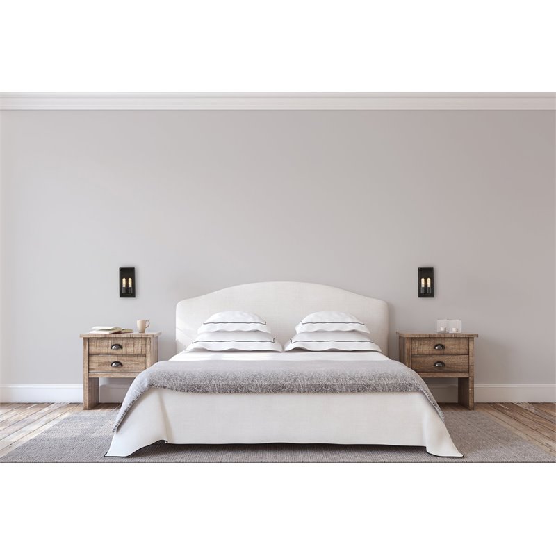 Living District Voir 2-Light Mid-Century Metal Wall Sconce in Black