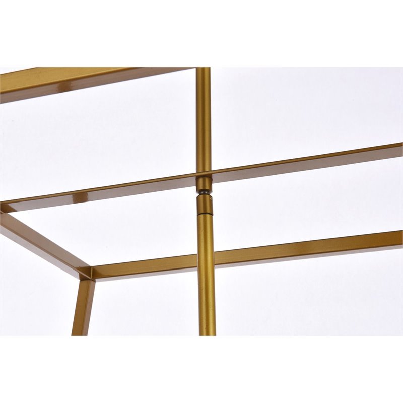 Living District Declan 4-Light Farmhouse Metal Pendant in Brass