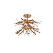 Living District Priscilla 4-Light Mid-Century Metal Flush Mount in Gold Leaf